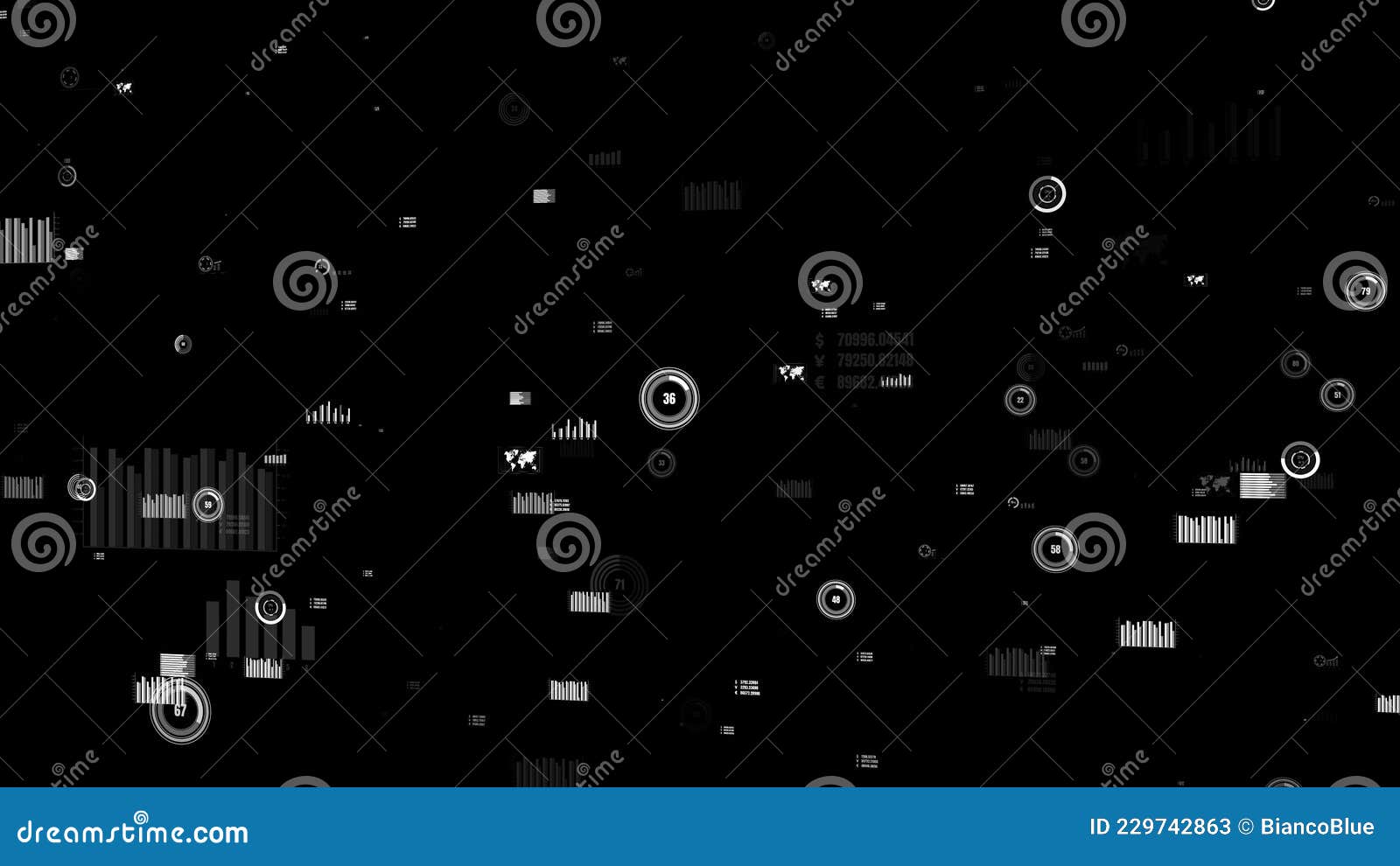 business data and financial figures visualiser graphic