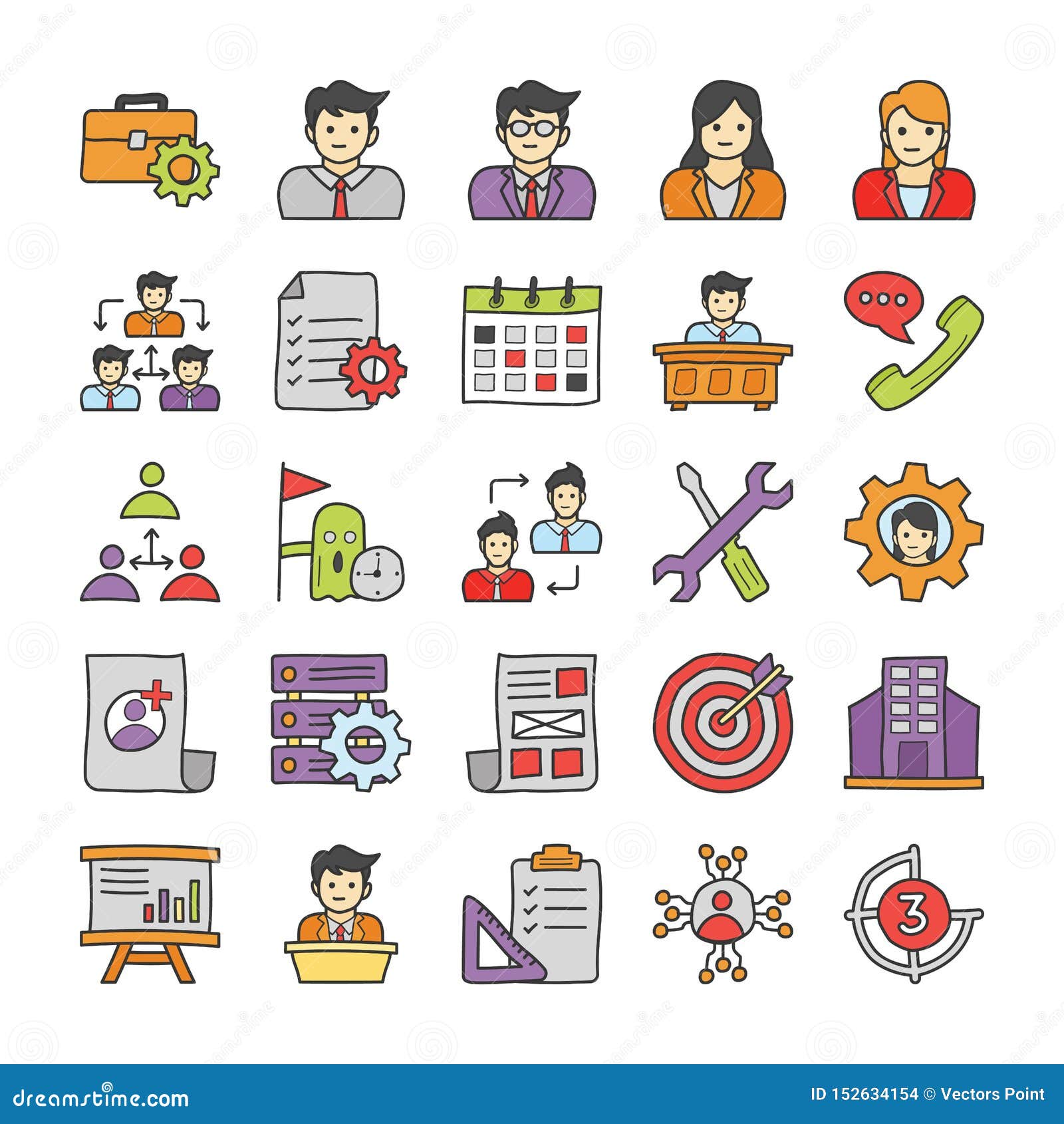 Download Business Doodle Icons Pack stock vector. Illustration of ...