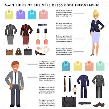 Business Dress Code Infographic Stock Vector - Illustration of office ...