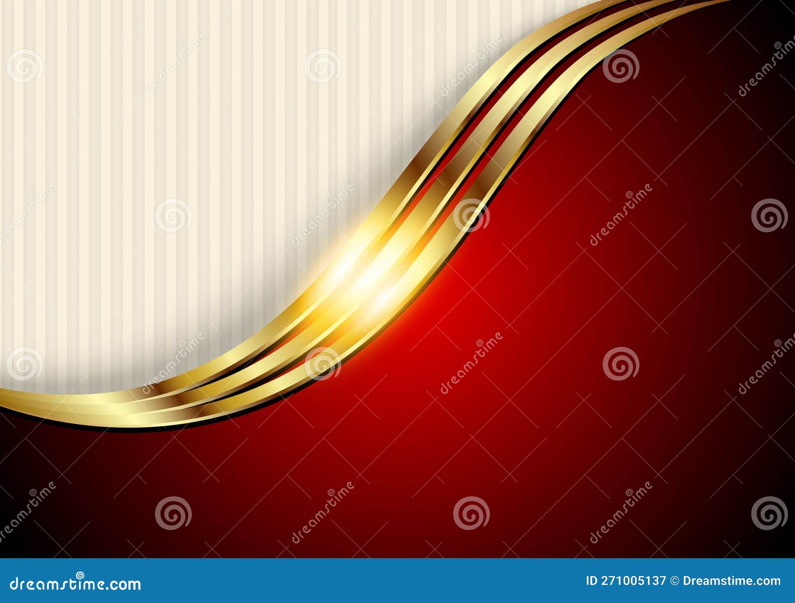 Business Elegant Background, Gold Red Metallic Shiny Metal Waves Design