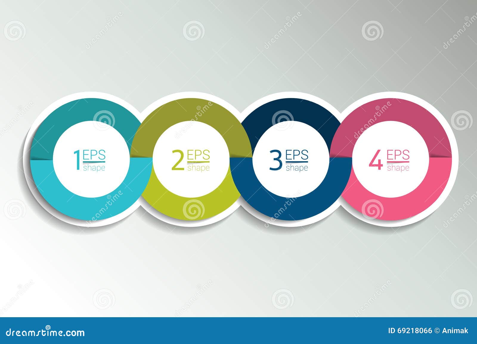 4 Business Elements Banner, Template. 4 Steps Design, Chart ...