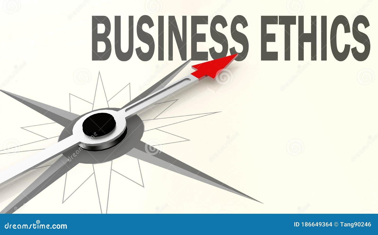 Business Ethics Word on Compass with Red Arrow Stock Illustration Illustration of ethical