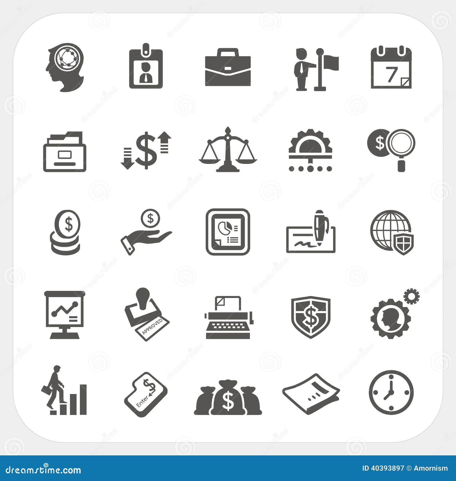 Business And Finance Icons Set Stock Vector Illustration Of Graph