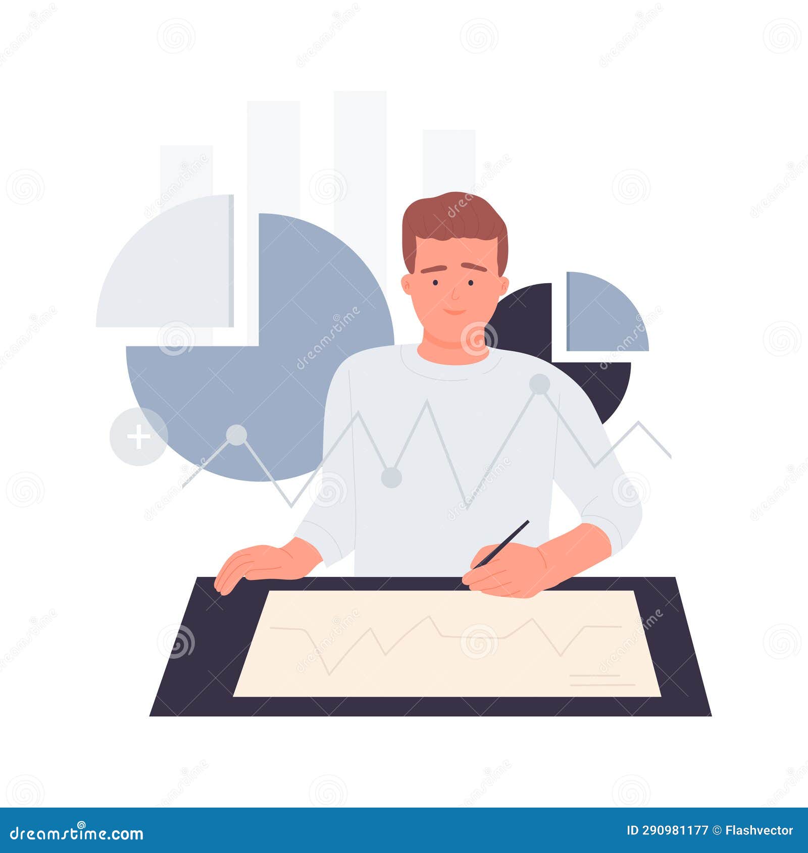 Business Financial Analyst Consultant Stock Vector Illustration of
