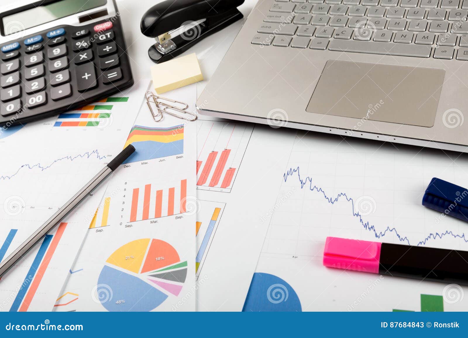 Business Financial Data Analyst Workplace Stock Image Image of