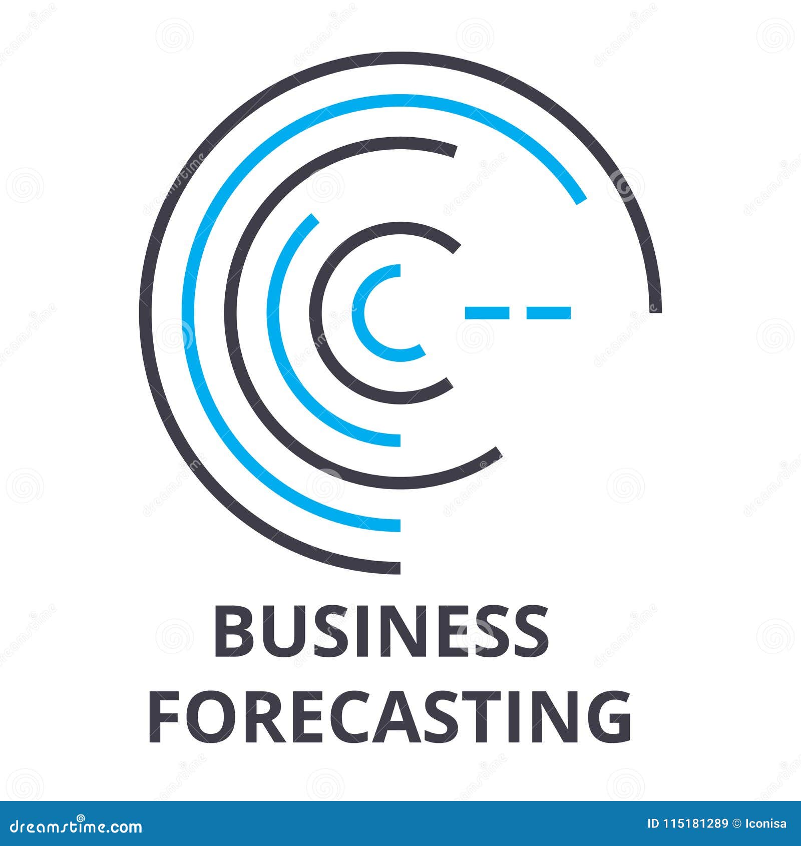 Business Forecasting Thin Line Icon, Sign, Symbol ...
