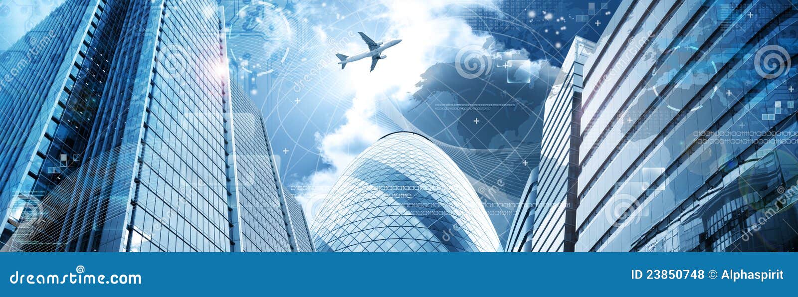 business futuristic skyscraper banner