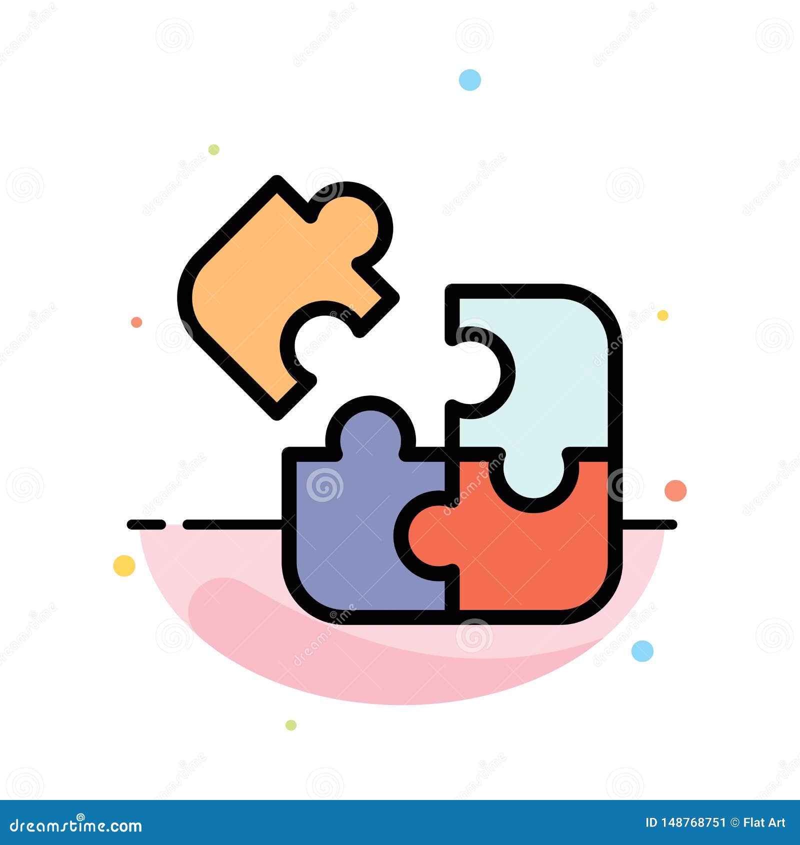 business, game, logic, puzzle, square abstract flat color icon template