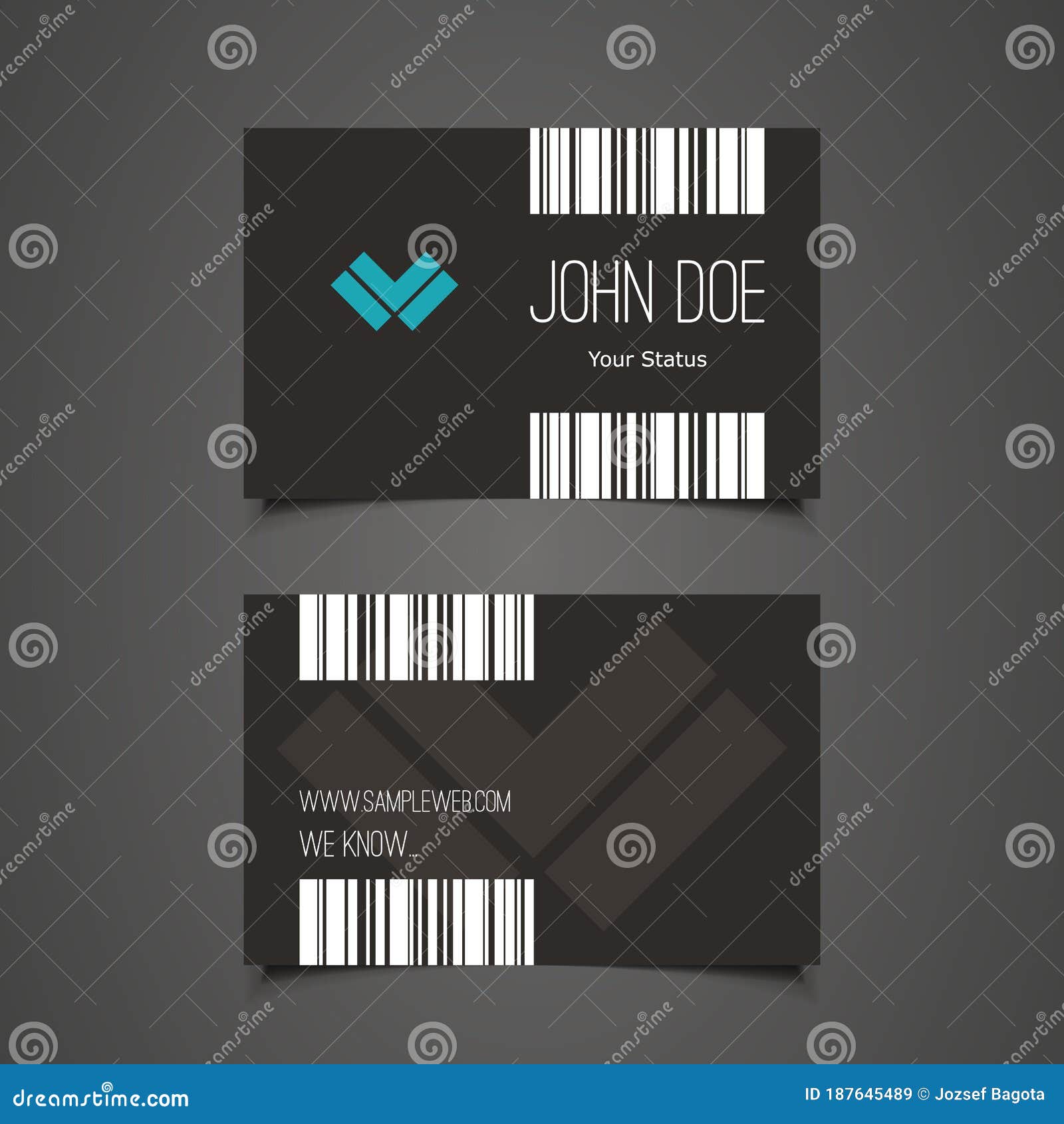 Business or Gift Card Design with Barcodes Stock Vector Illustration