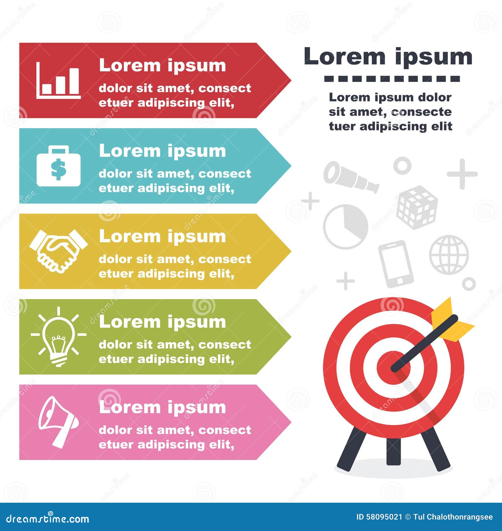 Business Goal Infographic Templates Stock Vector Illustration of