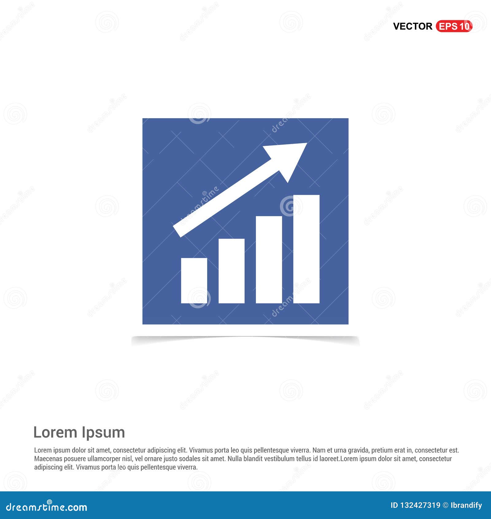 business graph icon - blue photo frame