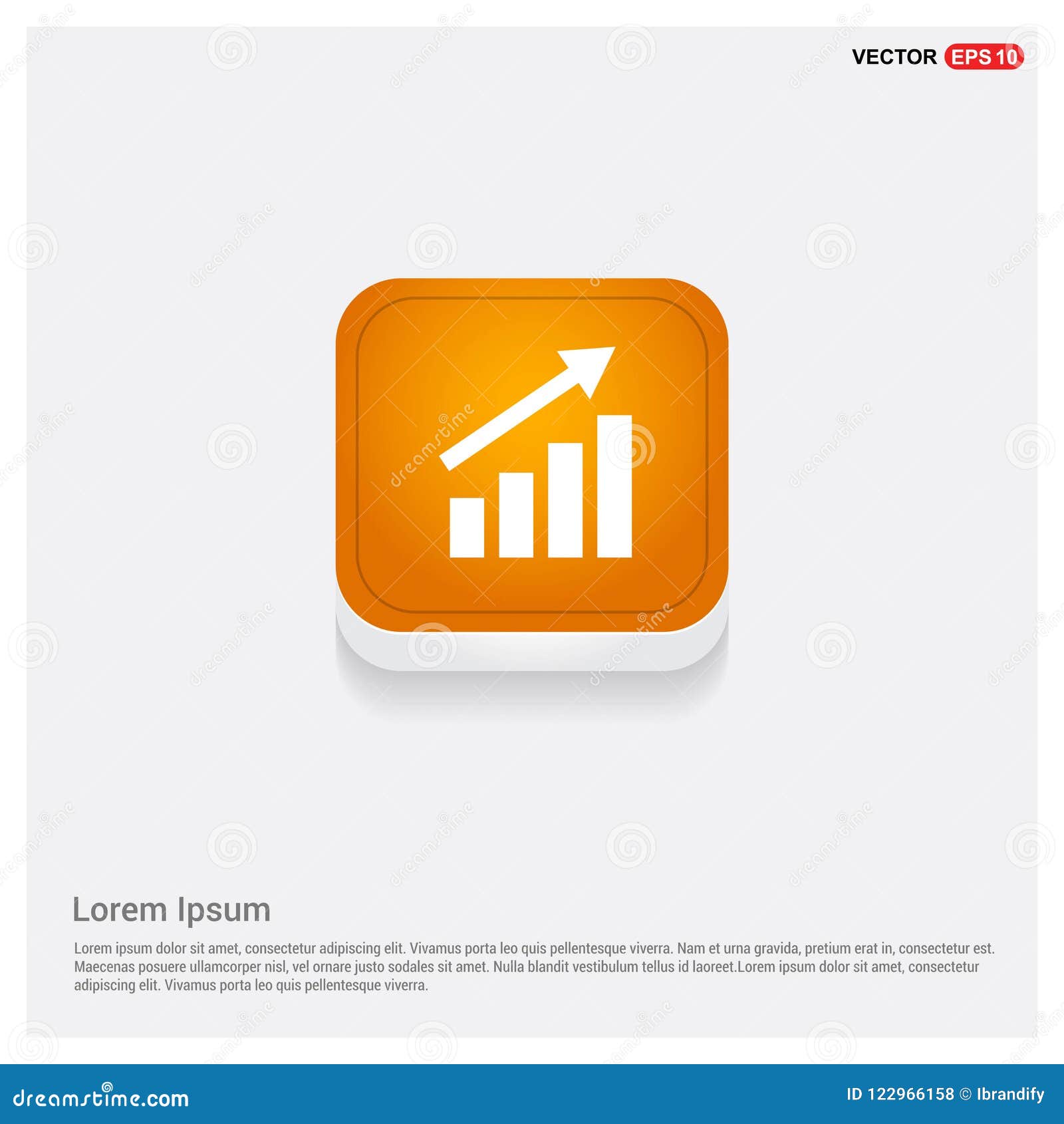 business graph icon orange abstract web button