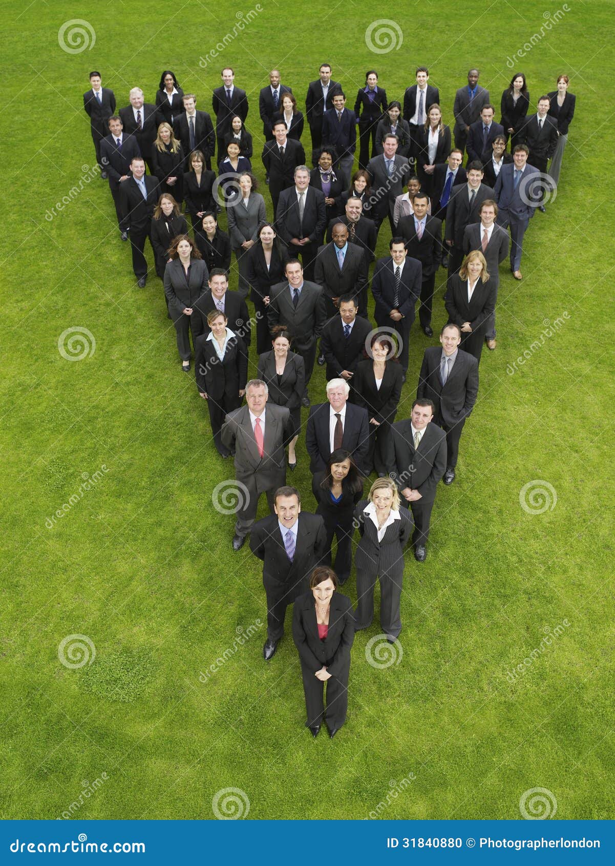 Business Group in Triangle Formation Stock Photo - Image of group