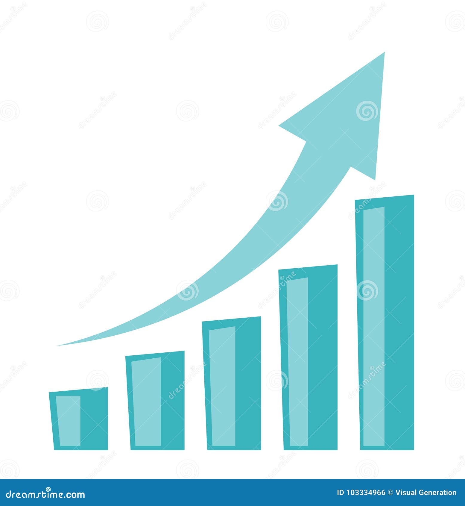 business growth bar chart with arrow going up.