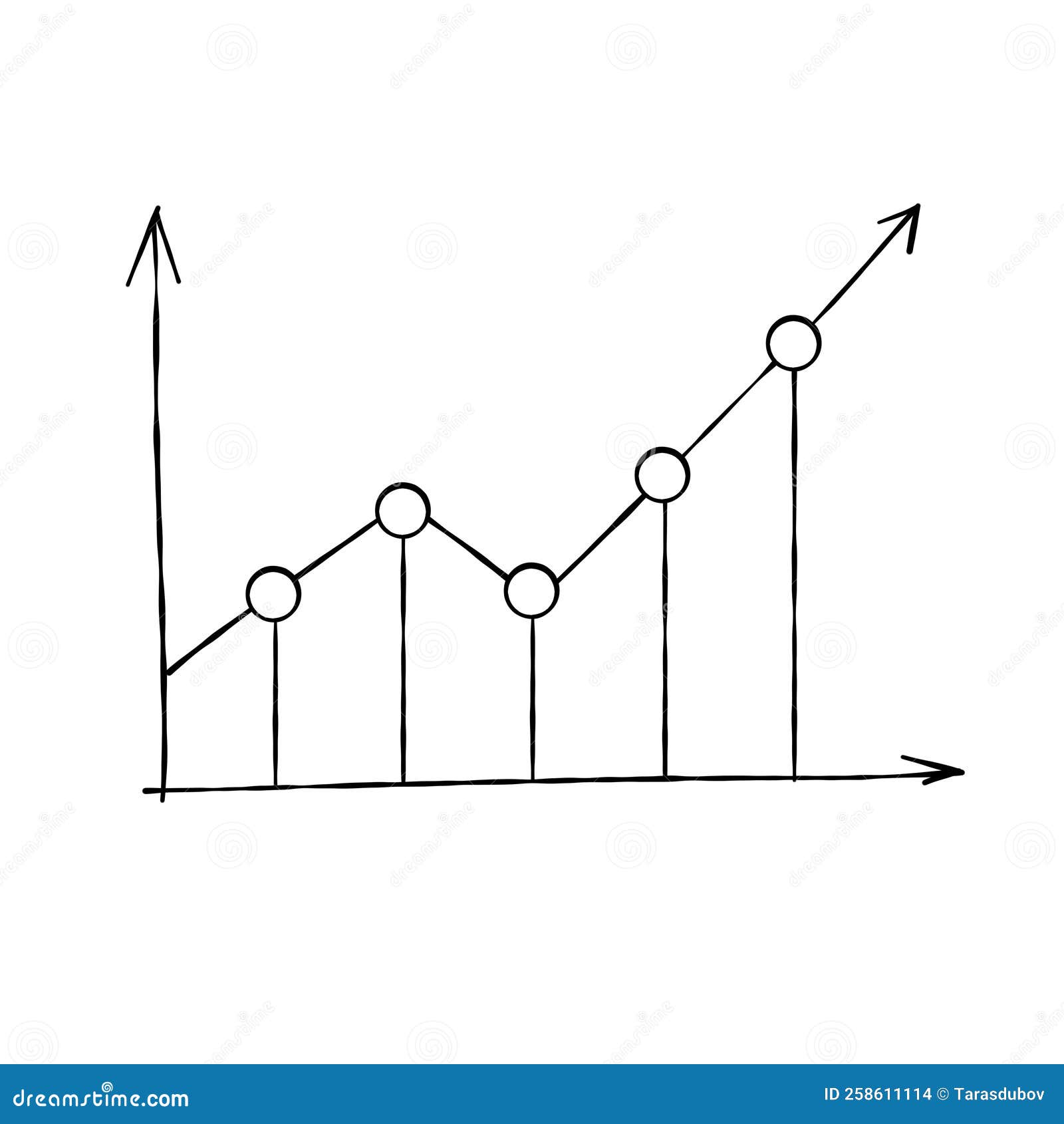 Business Growth Chart. Analytics and Data Analysis. Doodle Graph Stock