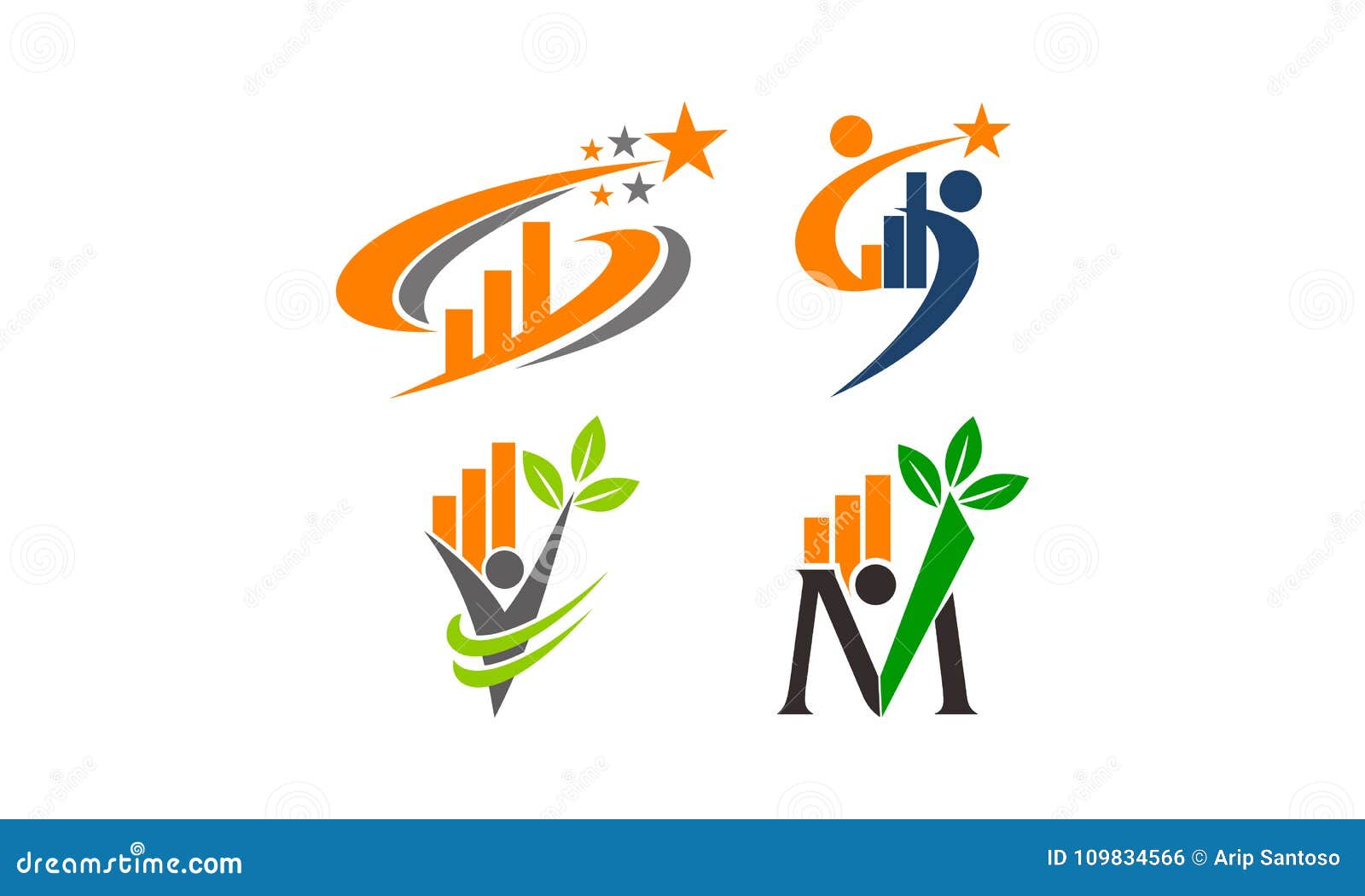 Business Growth Template Set Stock Vector Illustration of growing