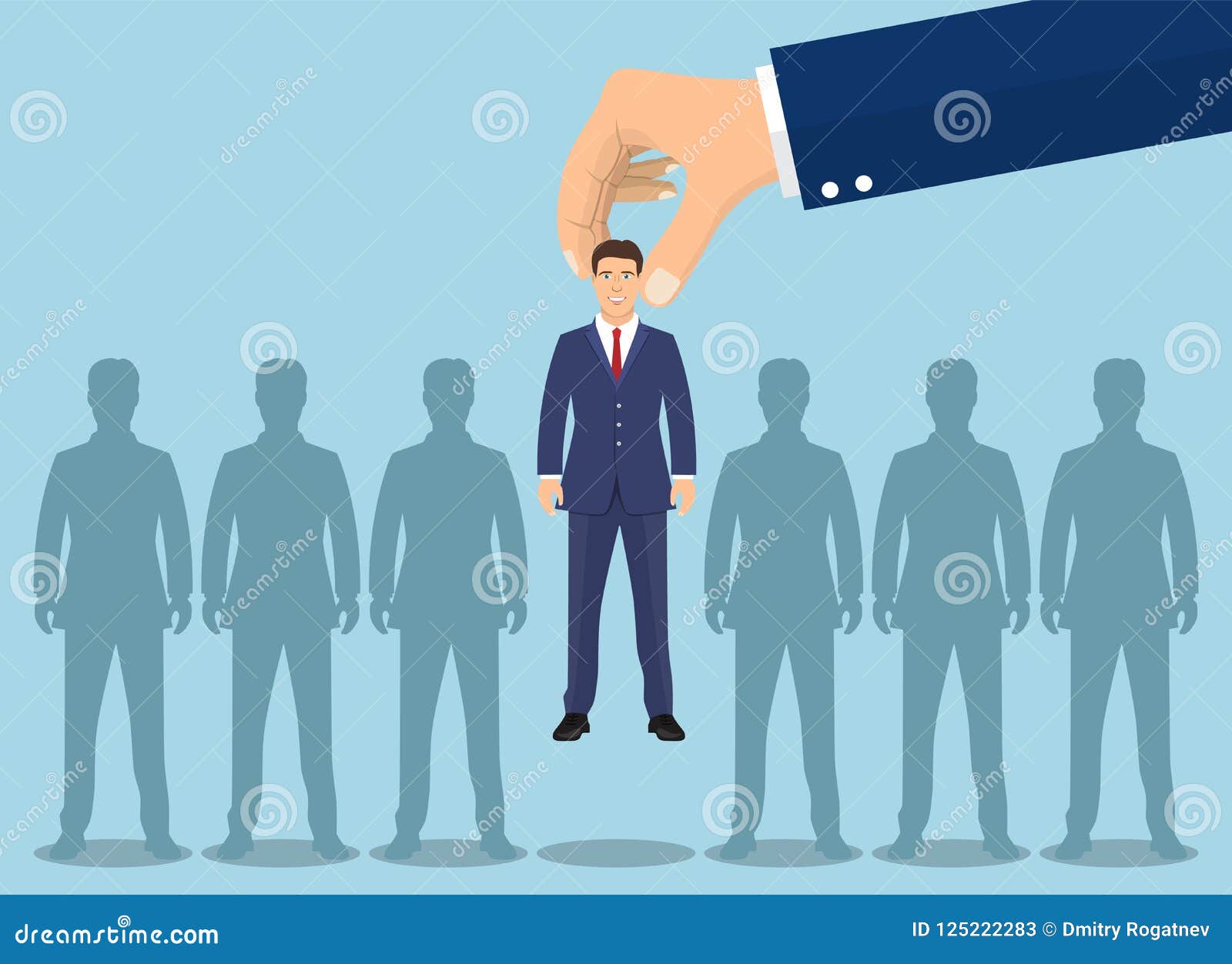 Picking Up Attributes From Today Business Hand Picking Up a Businessman. Stock Vector - Illustration of