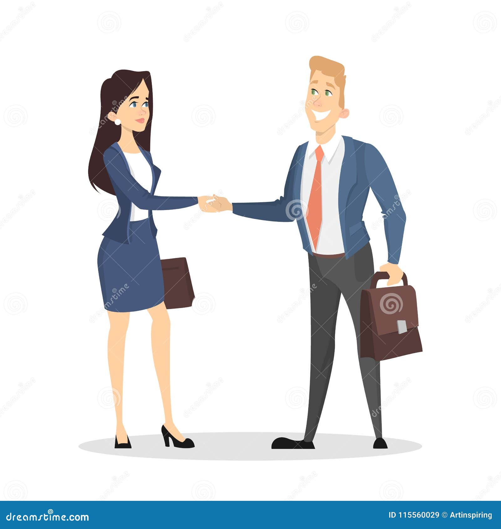 Business Handshake Illustration Stock Vector Illustration Of Design Cooperation 115560029