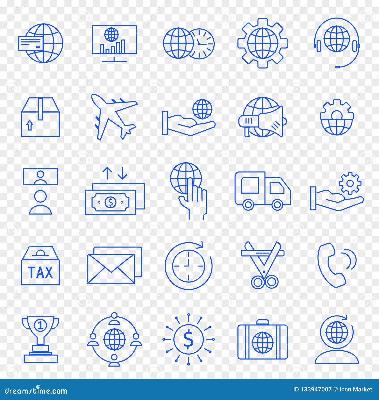 Business Icon Set. 25 Vector Icons Pack Stock Vector - Illustration of