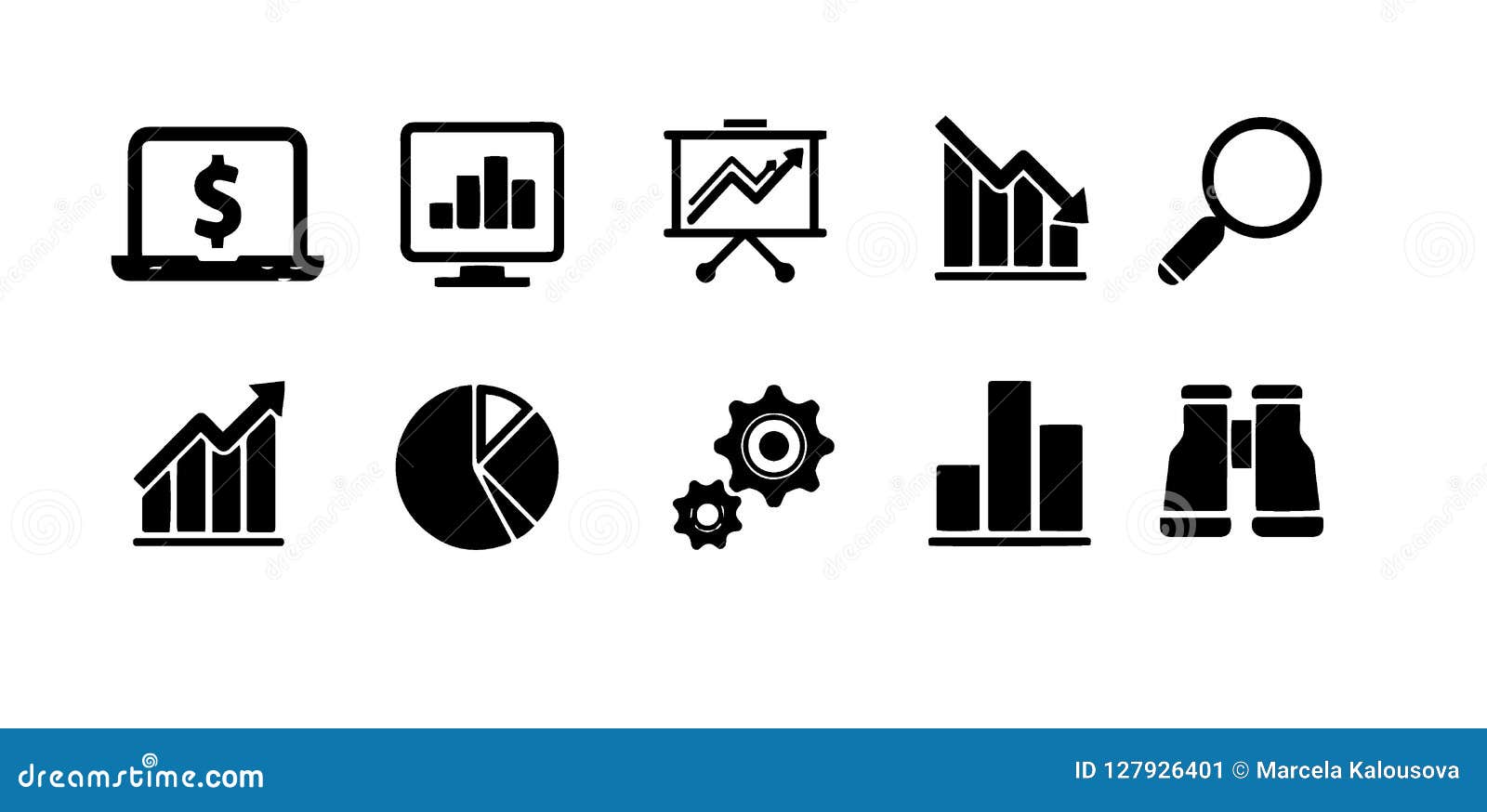 business icons set. icons for business, management, finance, strategy, marketing.