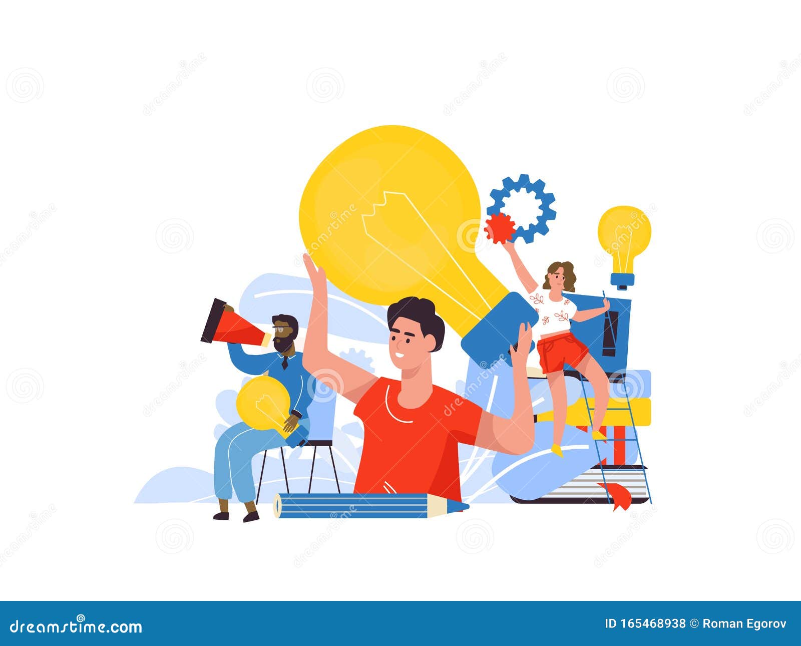 Business Idea Concept. Cartoon Characters at Business Meeting, Brainstorm  for New Solutions. Vector Businessman Template Stock Vector - Illustration  of communities, characters: 165468938