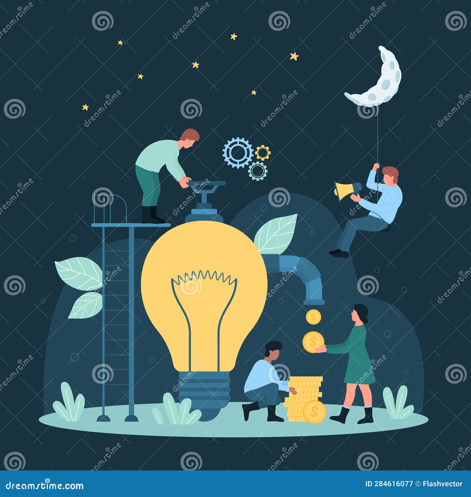 business idea monetization dark concept