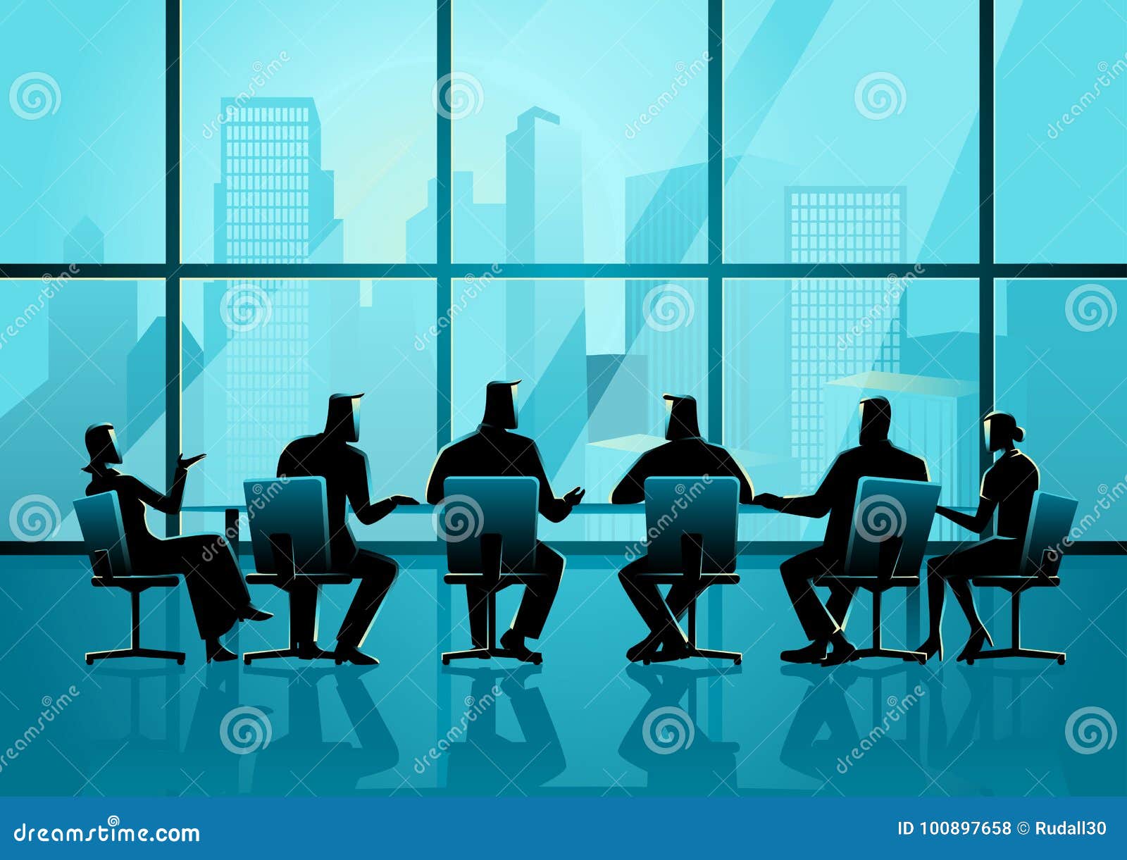 business people having a meeting in executive conference room