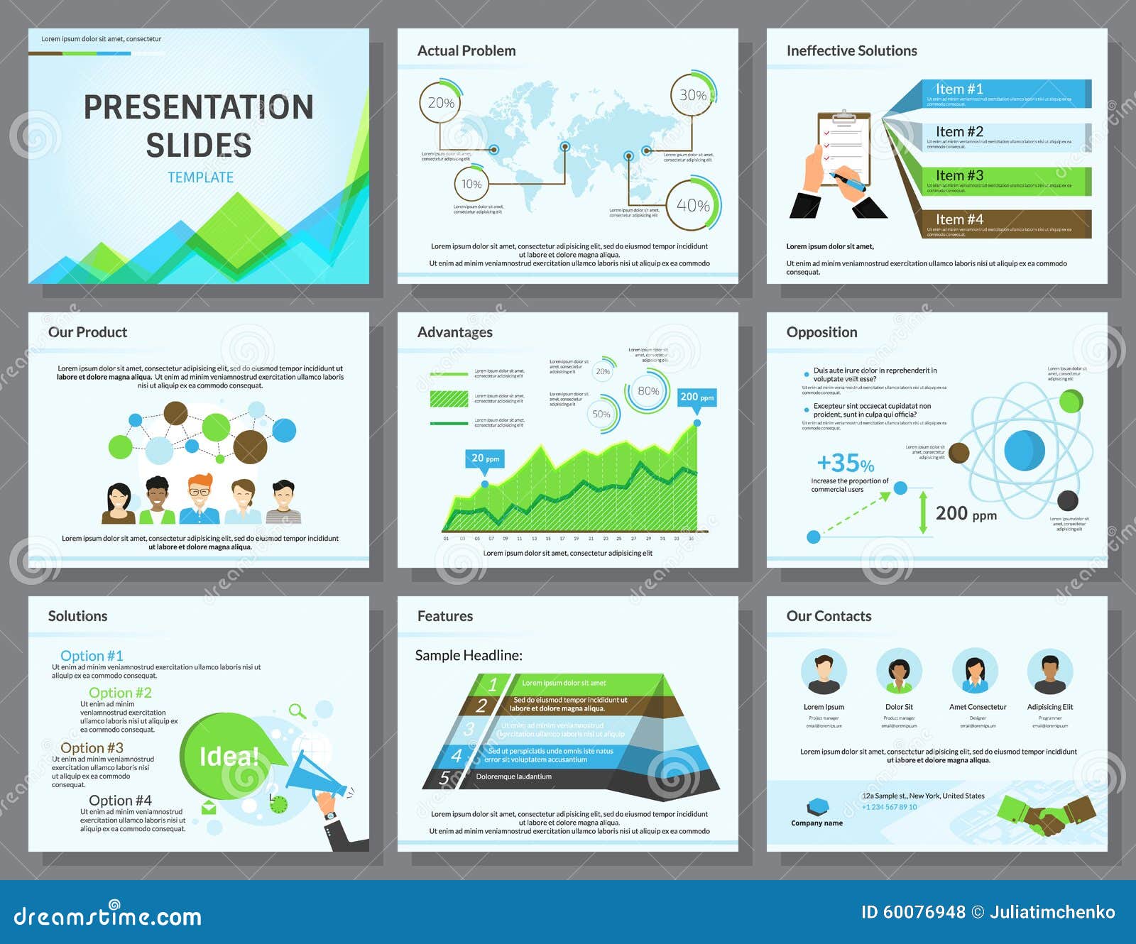 business infographics presentation slides template stock vector