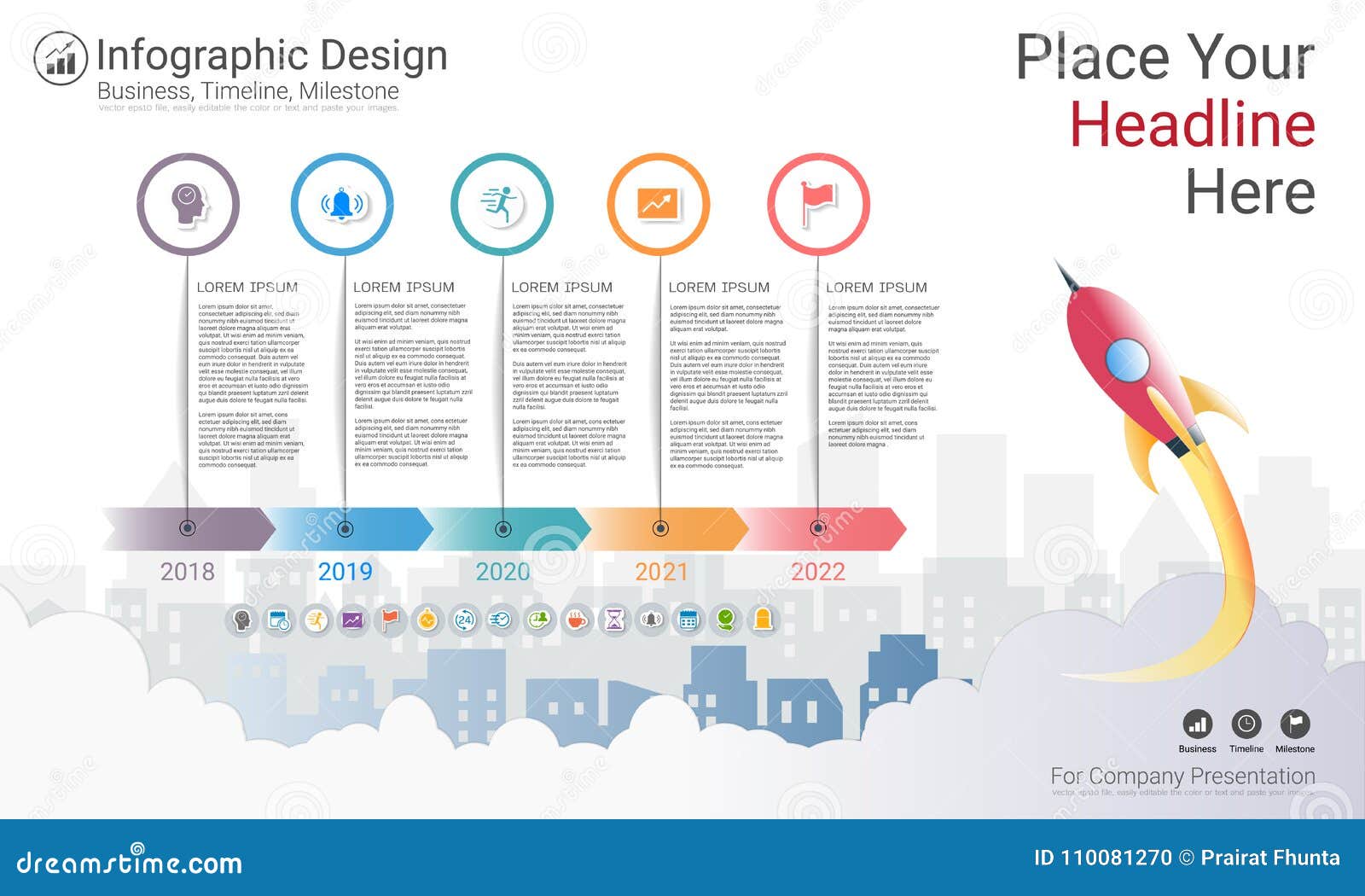 business infographics template milestone timeline or road milestone timeline