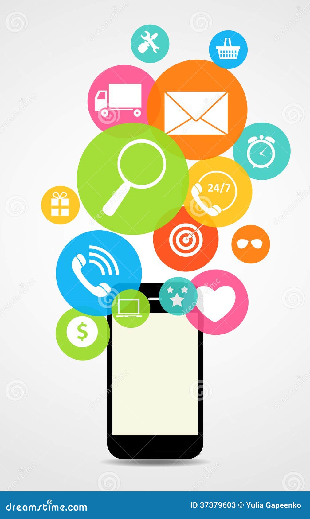 Business on Different Electronic Devices Stock Vector