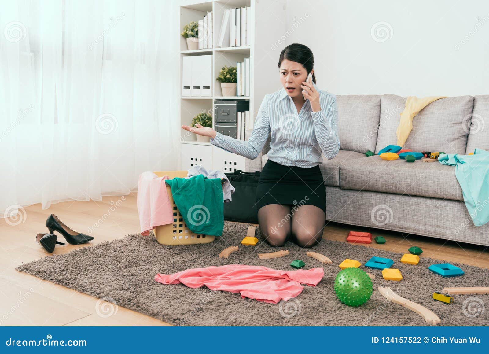 Business Lady Clean Up The Mess Stock Photo Image Of Business Asian