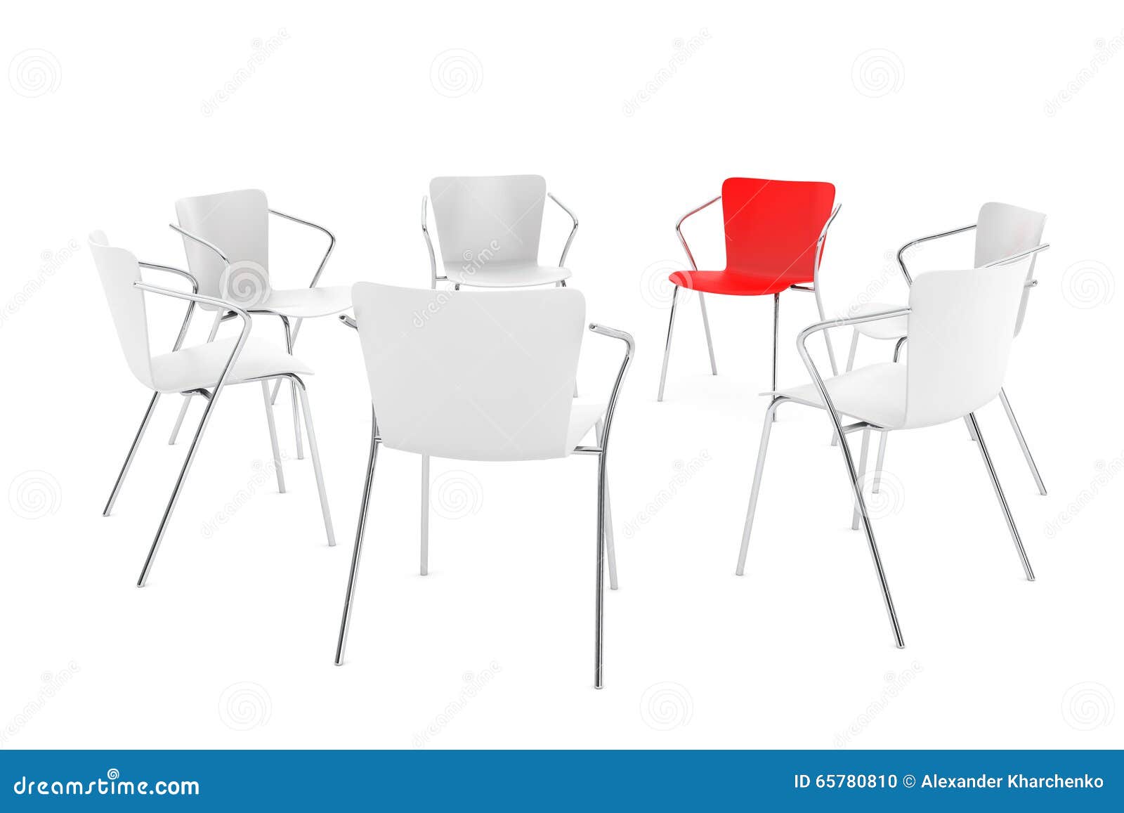 Business Large Meeting. Chairs Arranging Round with Boss Chair Stock ...