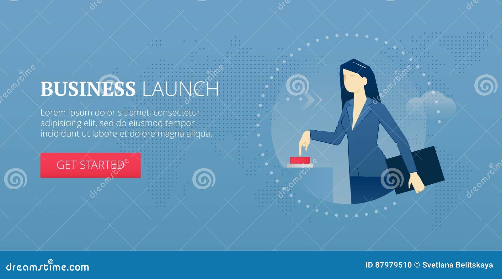 Business launch web banner stock illustration. Illustration of metaphor