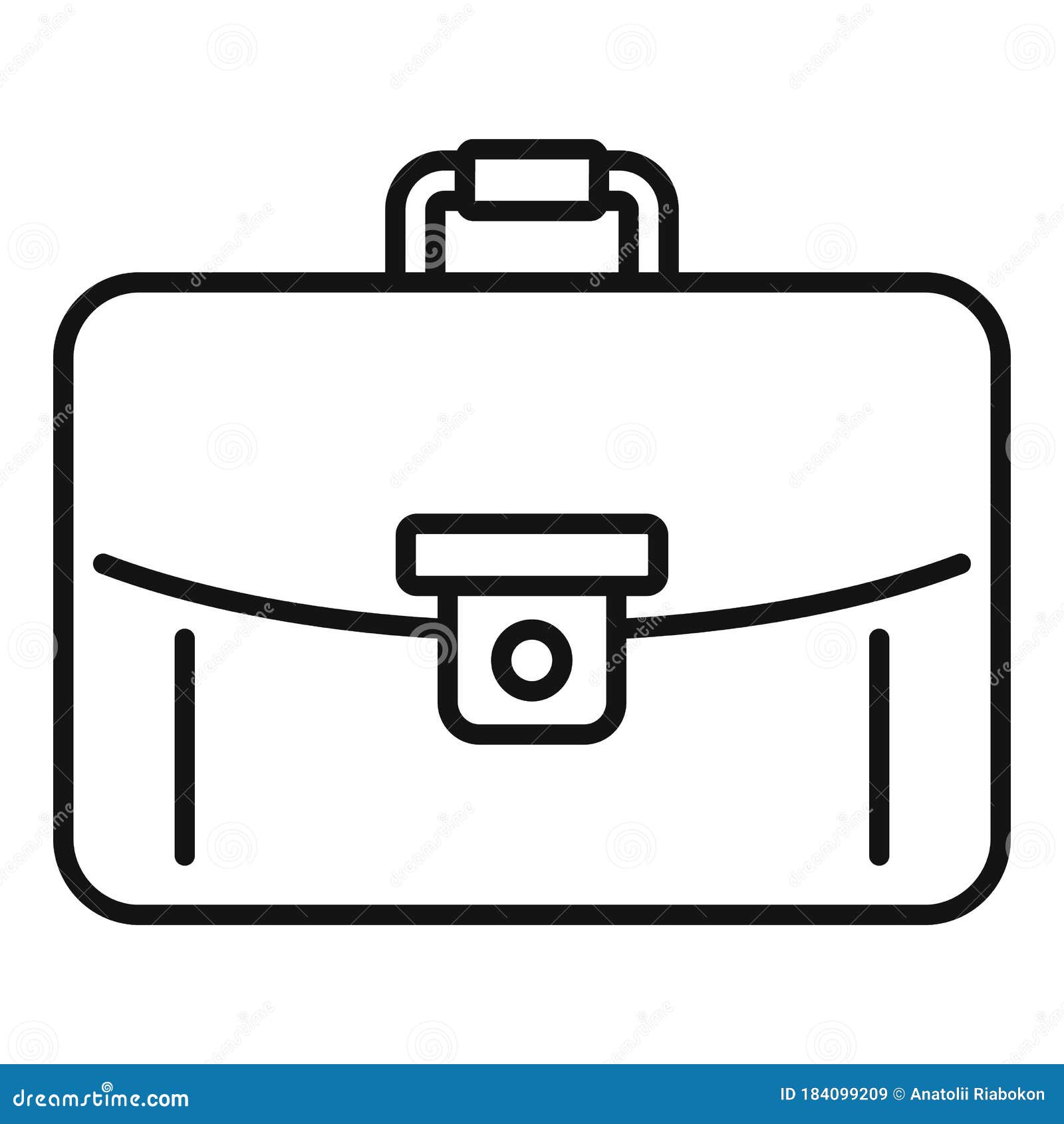Sketch briefcase business case bag icon Royalty Free Vector
