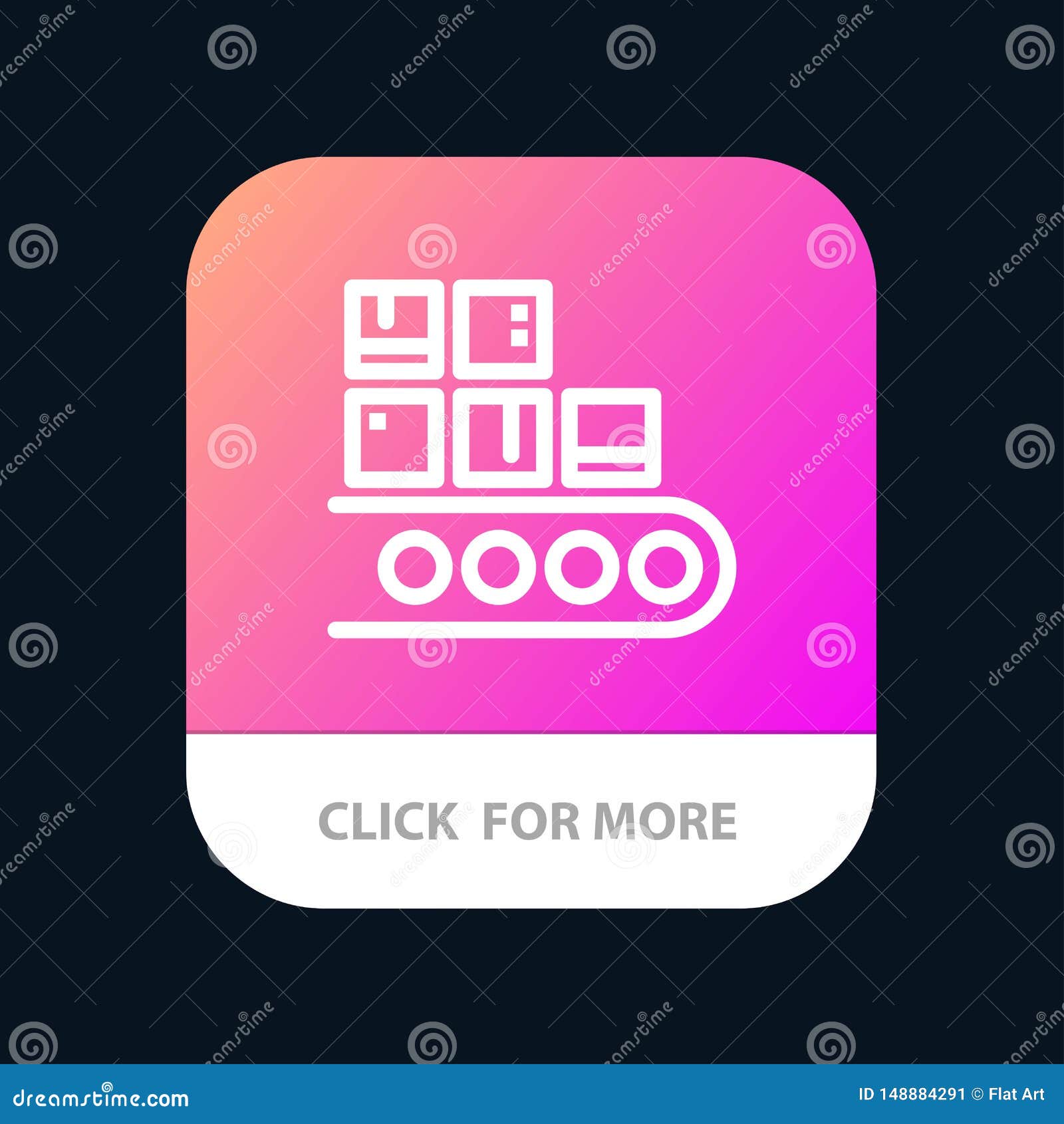 Business, Line, Management, Product, Production Mobile App Button