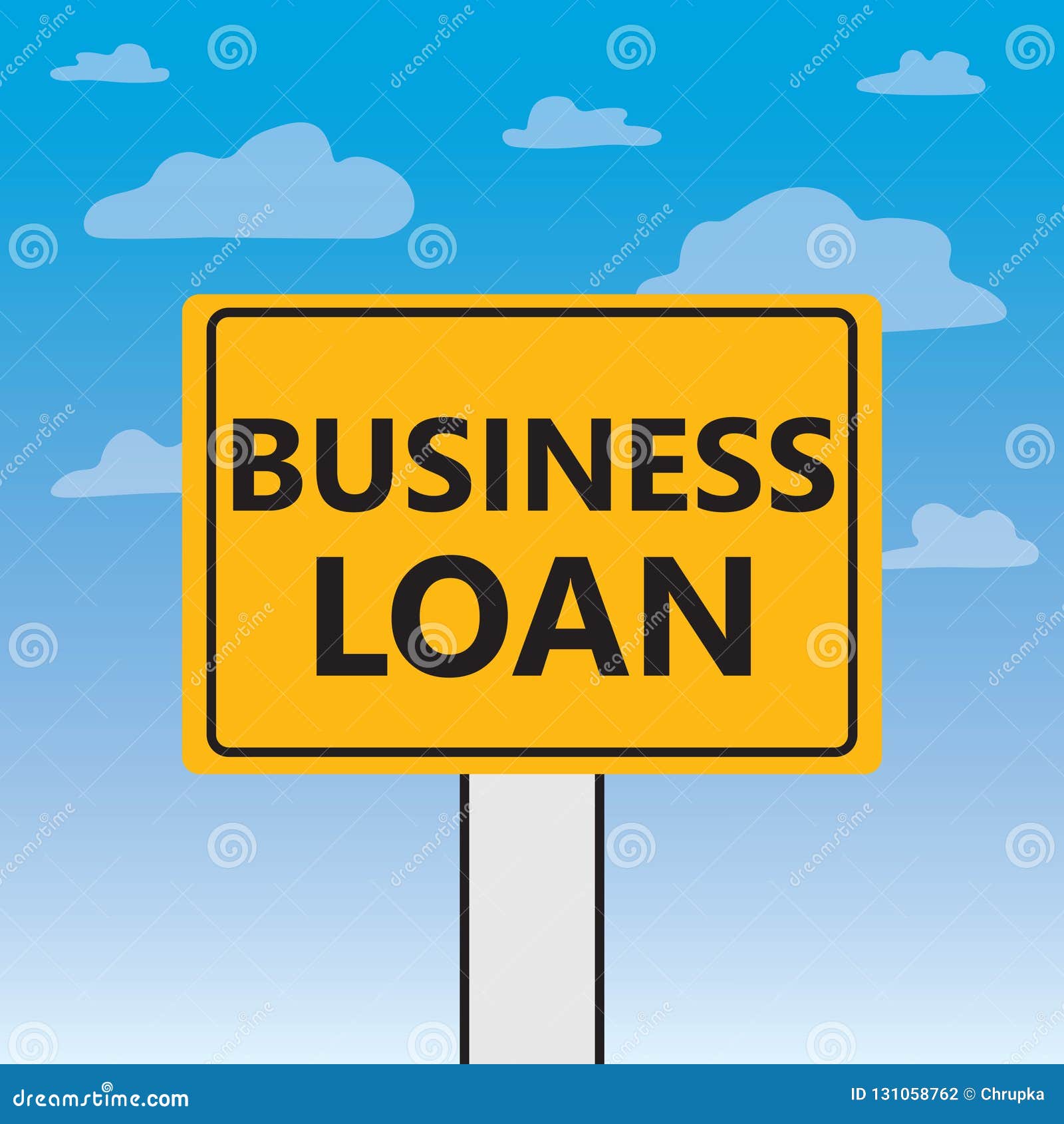 Business Loan Written on a Billboard Stock Vector Illustration of banner, budget 131058762