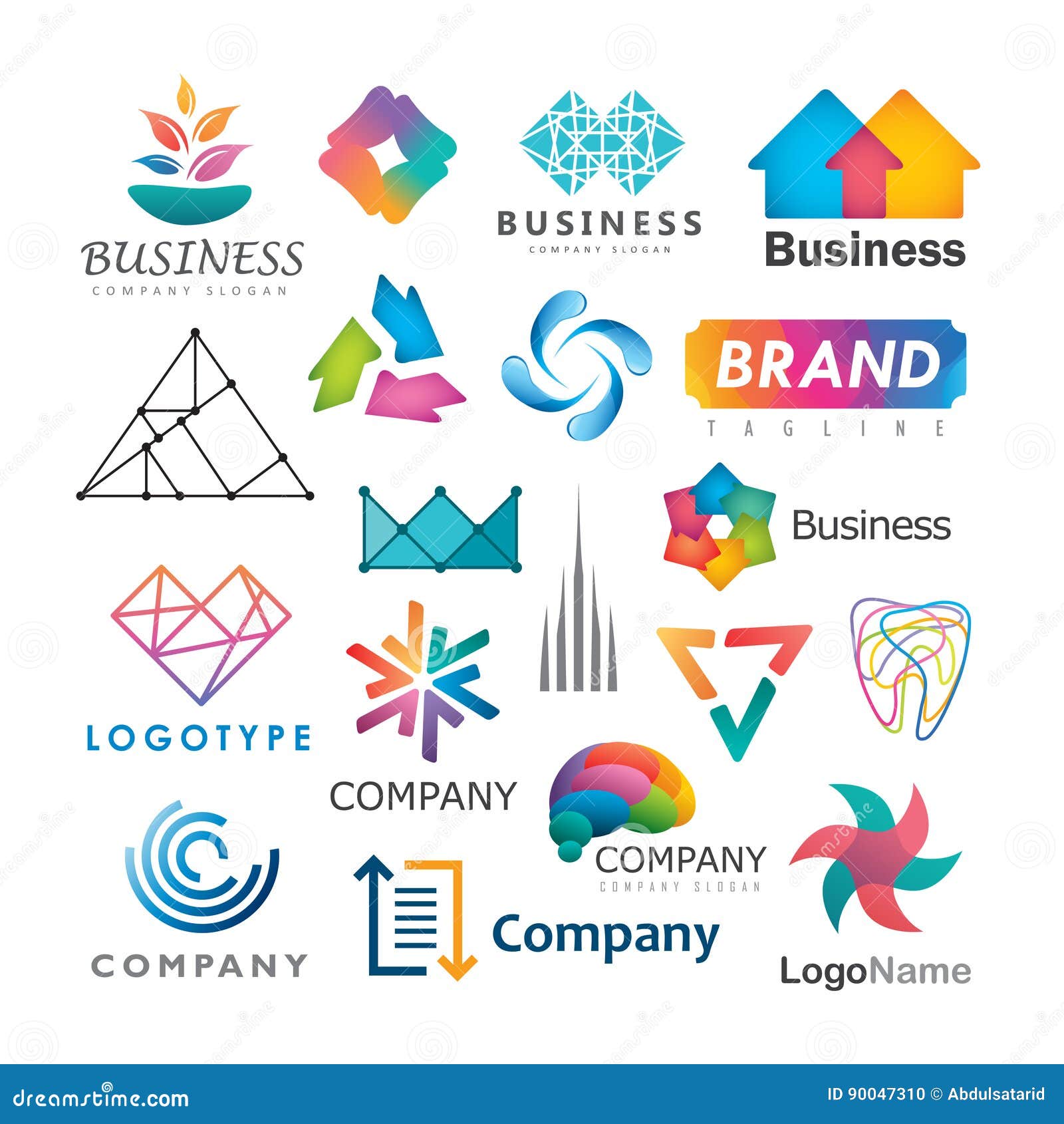 Business logos stock vector. Illustration of logo, brain - 90047310