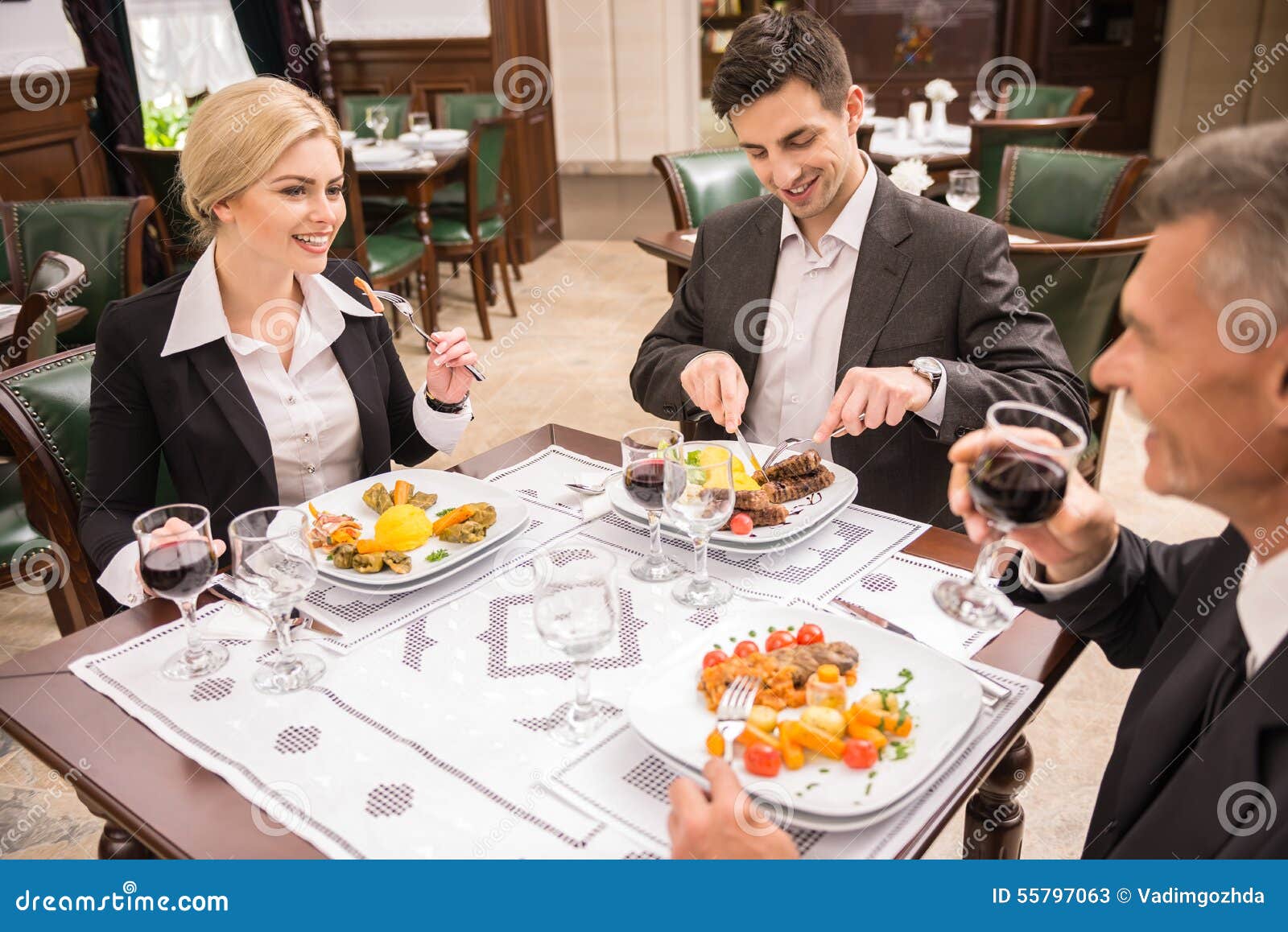 Business Lunch Stock Image Image Of Appetizing Meeting 55797063