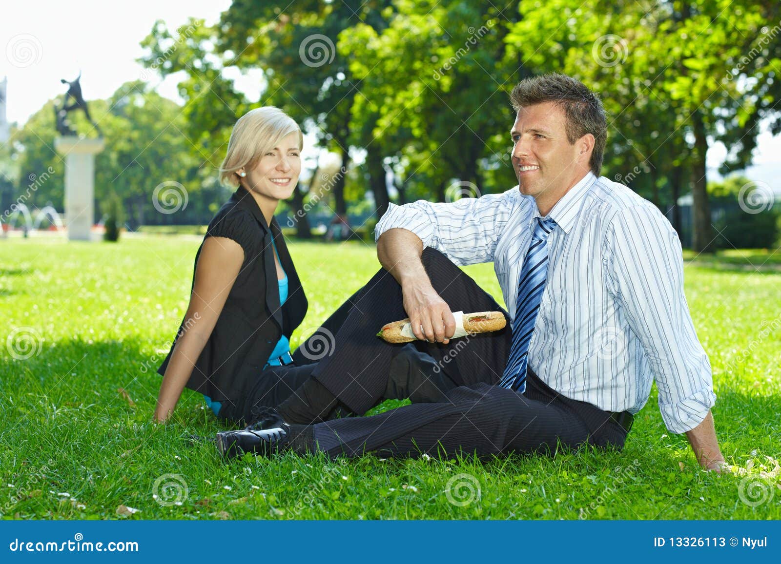 Business Lunch Outdoor in Park Stock Image Image of female, attire
