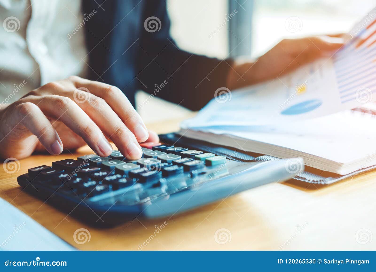 business man accounting calculating cost economic financial data