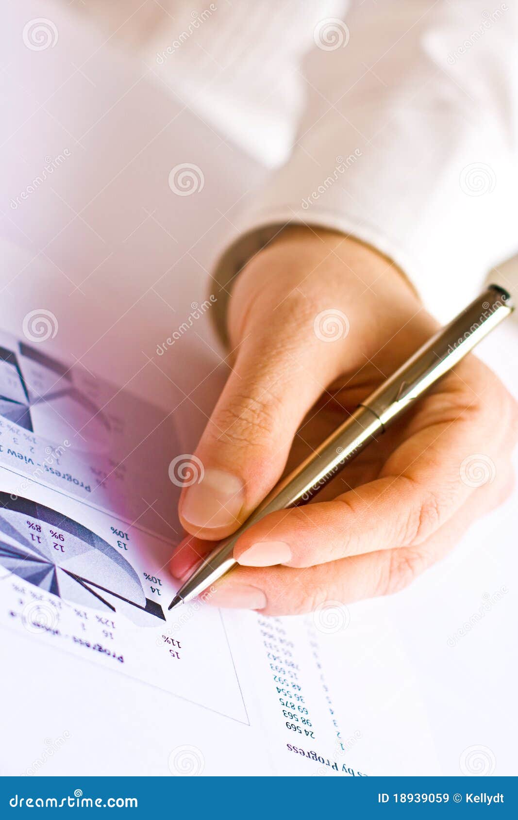 business man analysing graph