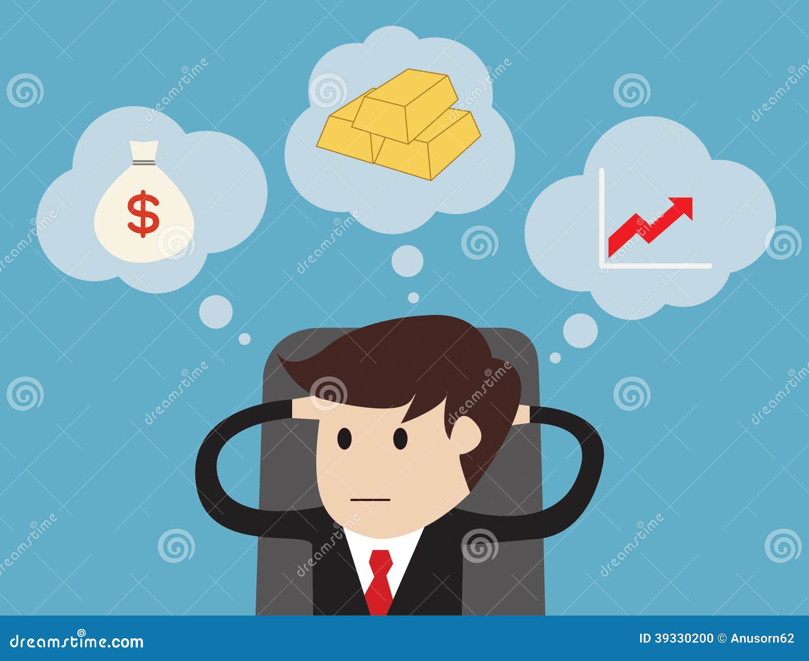 Business Man Armchair Thinking Concept Stock Vector Illustration of