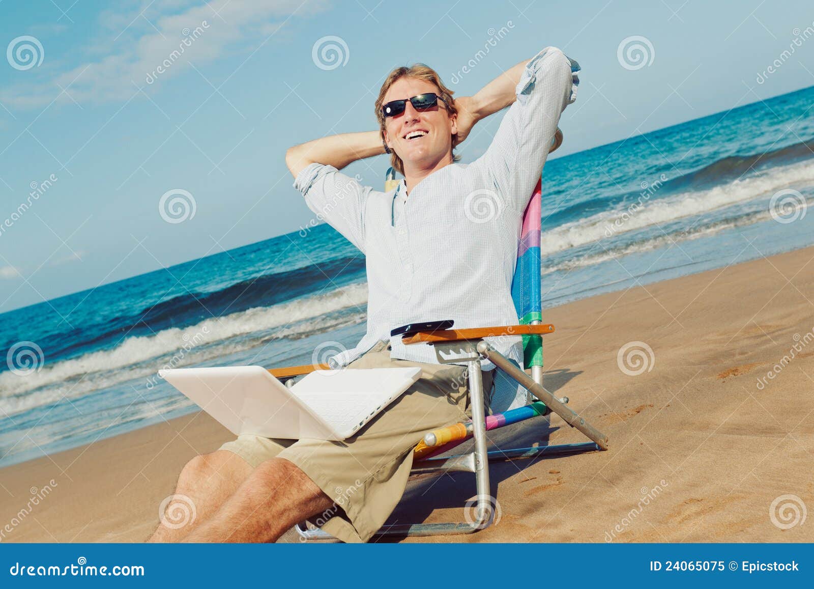 Business Man on the Beach stock image. Image of corporate - 24065075