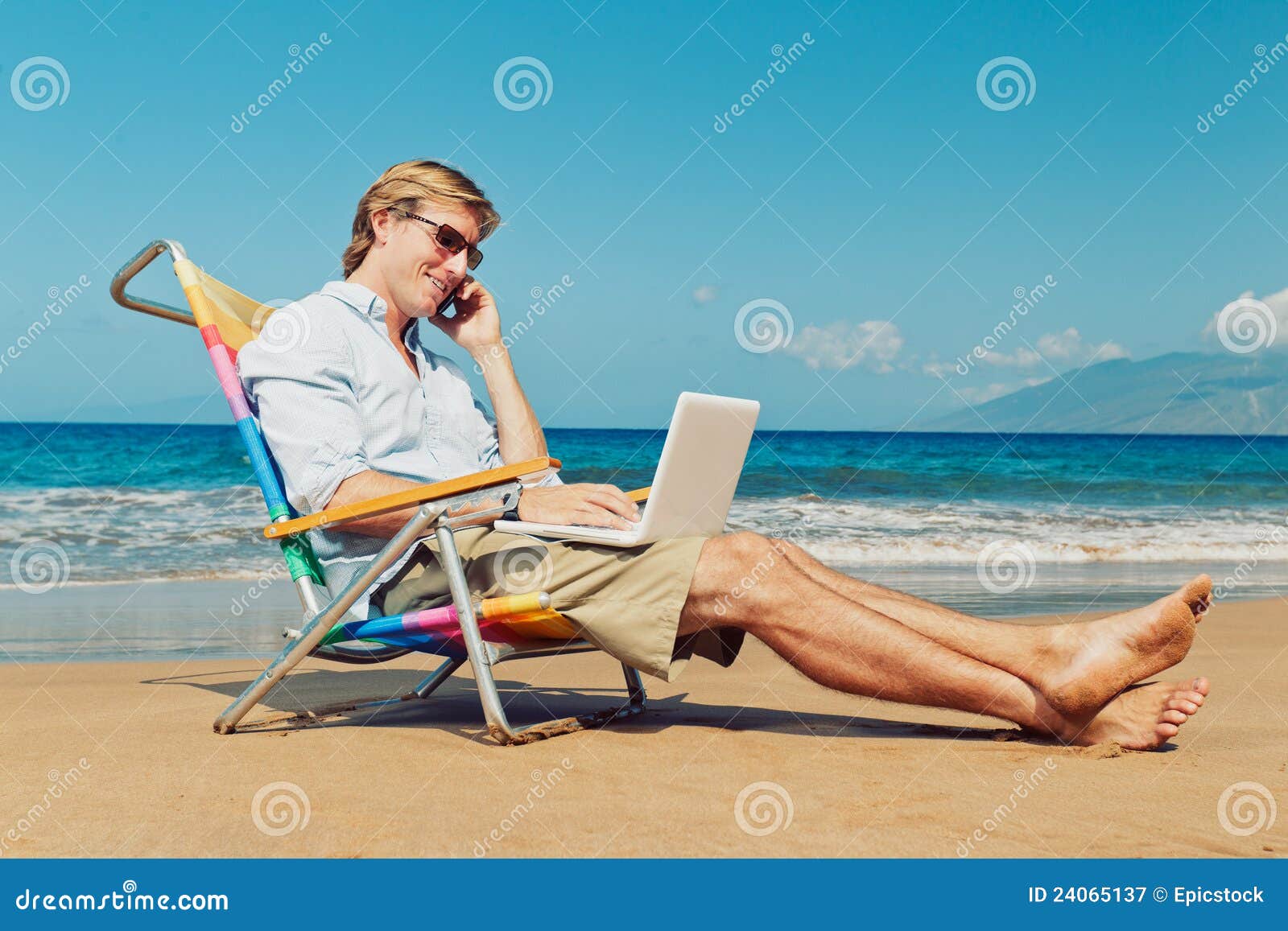 Business Man on the Beach stock image. Image of beach - 24065137