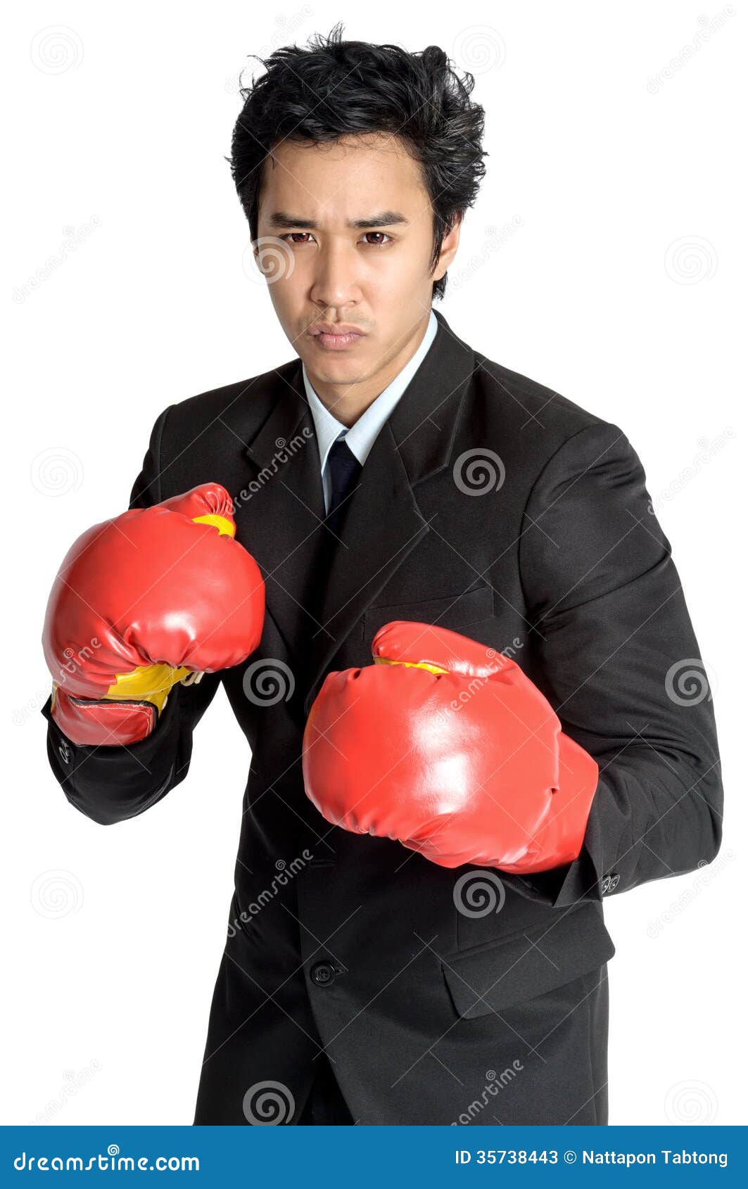 Business Man Boxing Glove Suit Stock Image Image of businessman