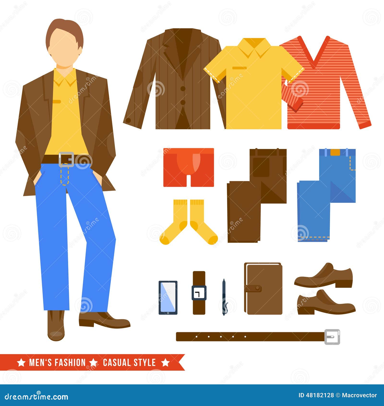 Business Man Clothes Icons stock vector. Illustration of figure - 48182128