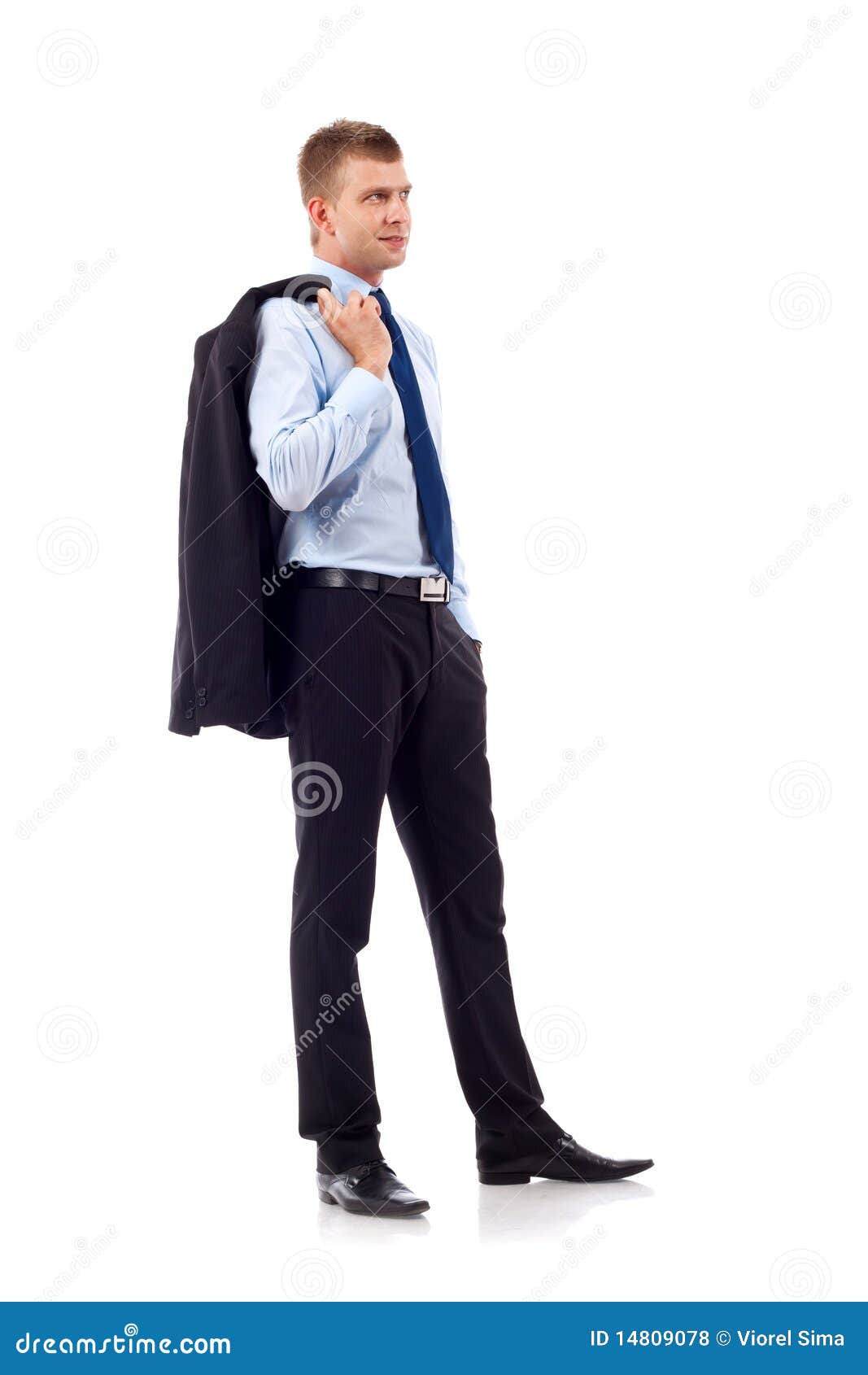 Business Man with Coat on Shoulder Stock Photo - Image of hand, manager ...