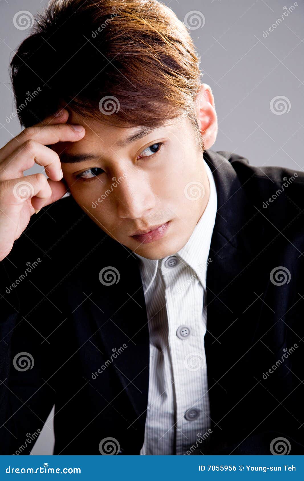 Business Man In Deep Thinking Royalty Free Stock Image - Image: 7055956