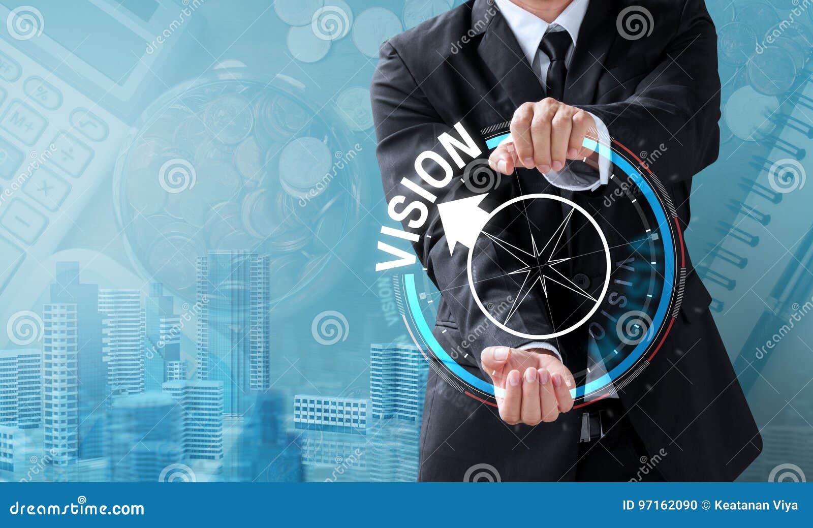Business Man Drive Compass for Vision Stock Photo Image of drive