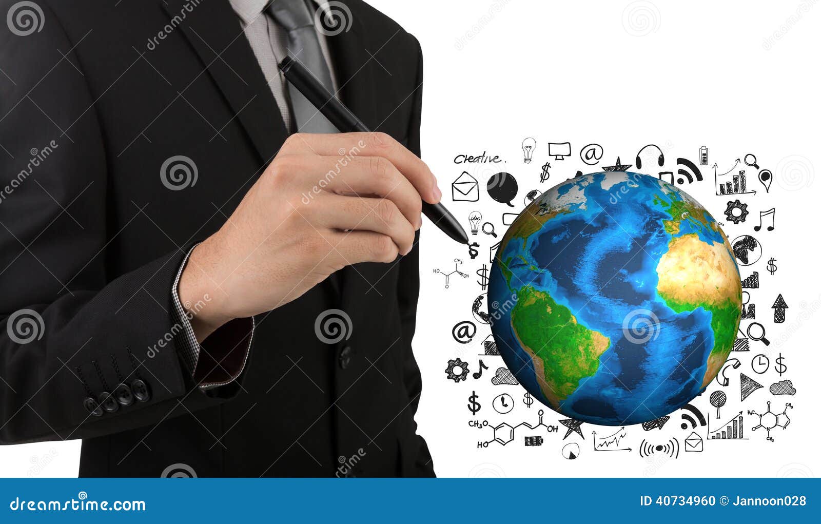 Hand Drawing Globe Stock Photo - Download Image Now - 2015, Abstract, Blue  - iStock